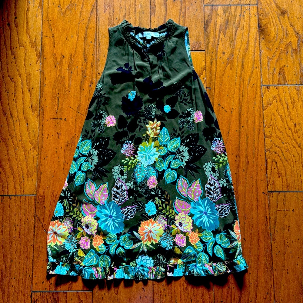 Soo adorable! Loft XSP sleeveless dress; fun pattern, pretty colors!